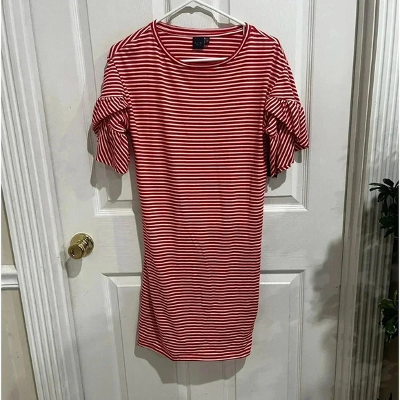 KAARI BLUE DRESS/RED & white striped - Picture 1 of 5